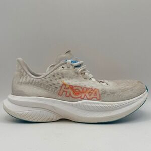HOKA Mach 6 Women's Size 6.5 White Pink Blue Running Athletic Shoes Sneakers